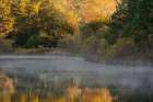 USA, New Jersey, Pine Barrens National Preserve. Autumn foliage reflected in pond. Art Print